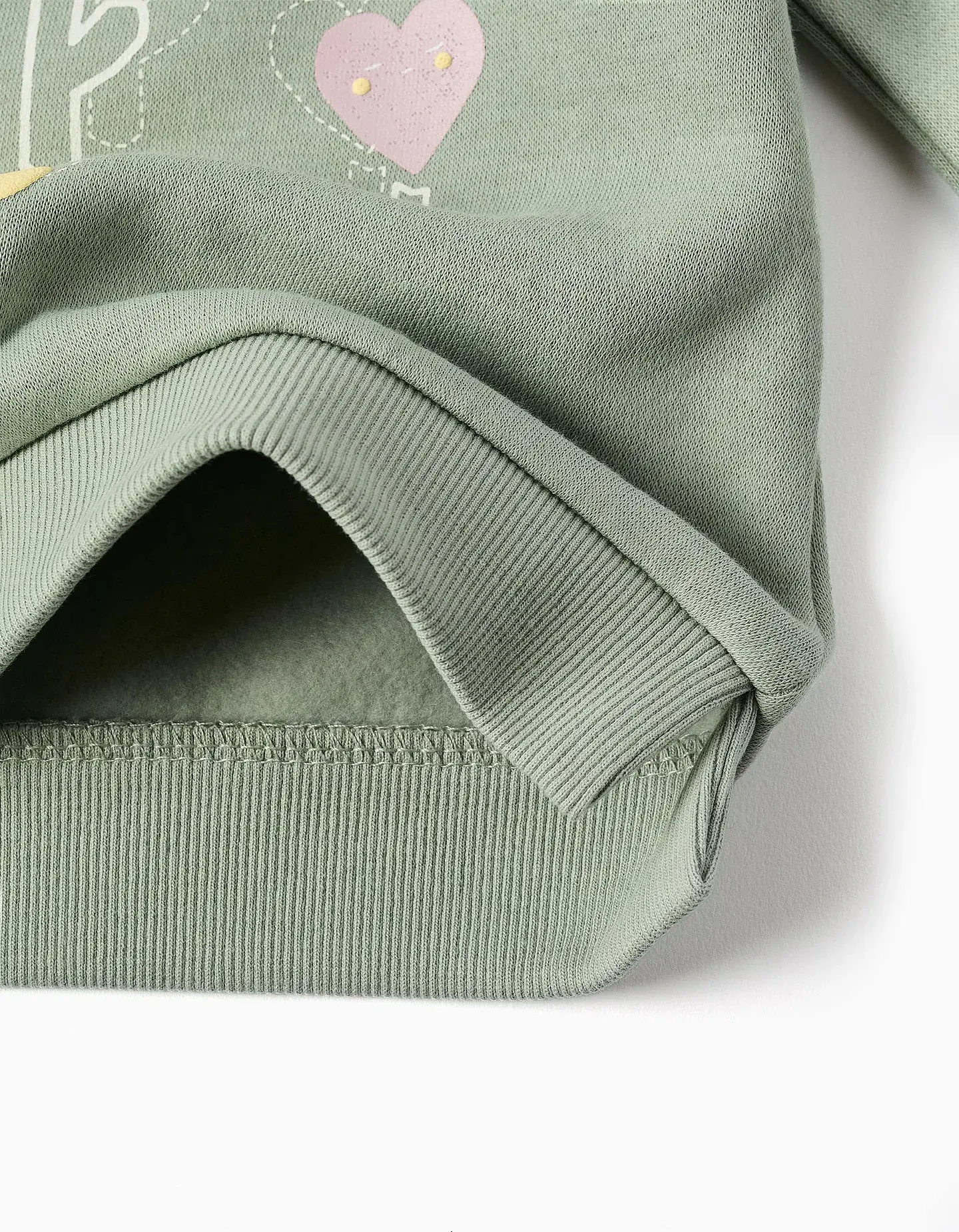 Sweat cardada com flores e corações para bebé menina, verde-escuro 4