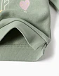 Sweat cardada com flores e corações para bebé menina, verde-escuro - Thumbnail 4