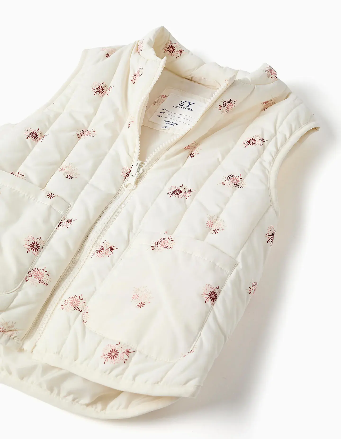 Parka 3-em-1 acolchoada com capuz para menina, bege/branco 6