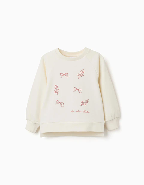 Sweat com estampado em relevo Arts para menina, branco/rosa