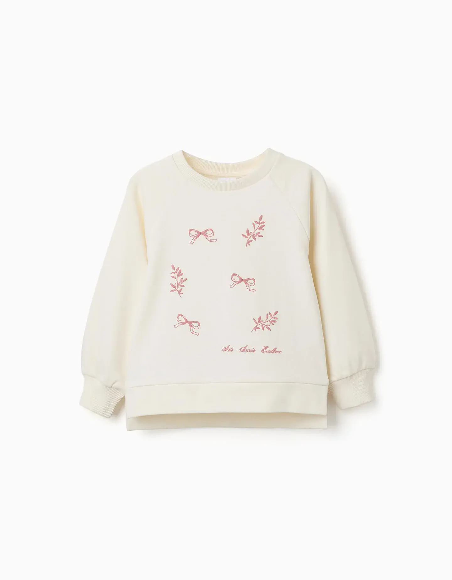Sweat com estampado em relevo Arts para menina, branco/rosa 1