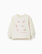 Sweat com estampado em relevo Arts para menina, branco/rosa - Thumbnail 1