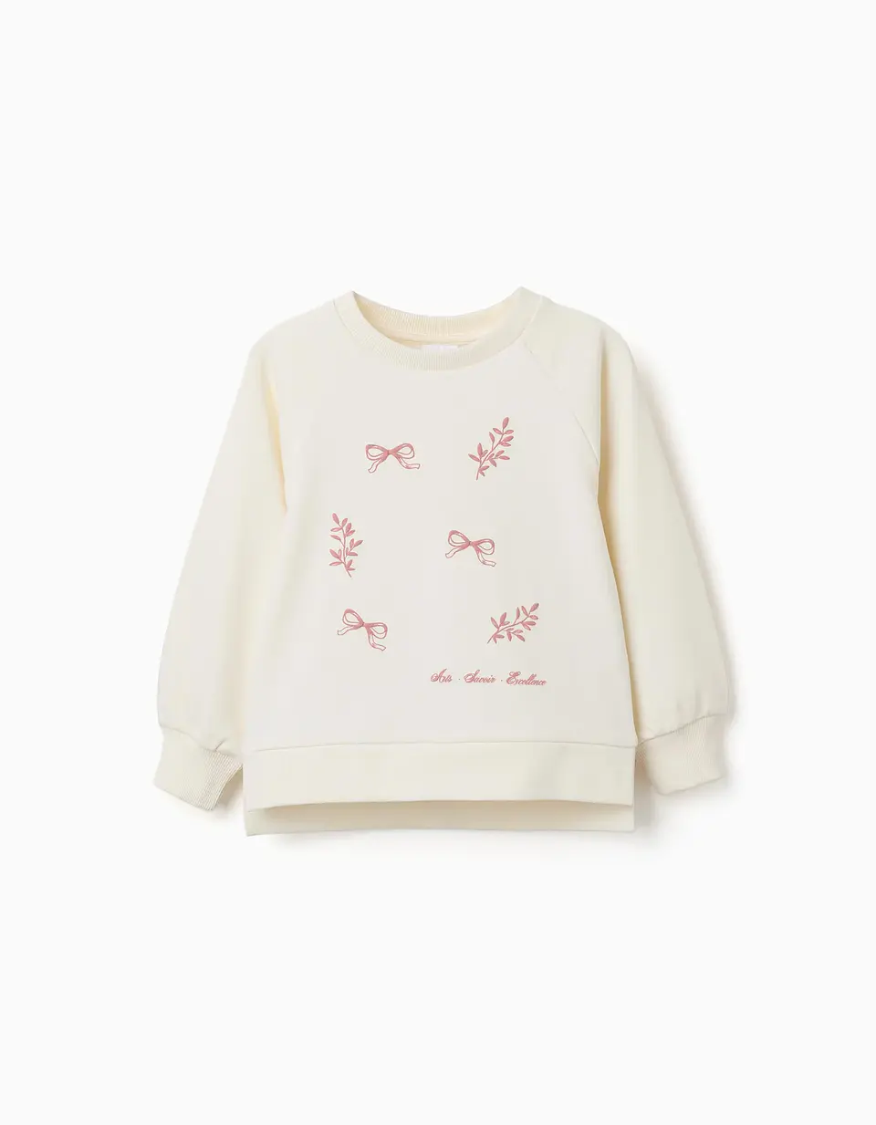 Sweat com estampado em relevo Arts para menina, branco/rosa 1