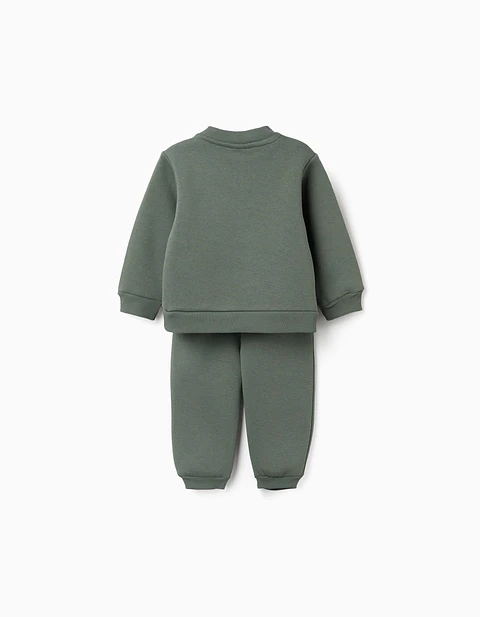 SET HOODIE PANTS BRUSHED - DARK GREEN