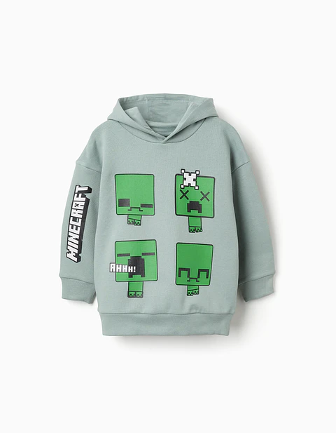 Minecraft HOODIE FLEECE BRUSHED - Verde