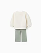 SET SWEAT PANTS FL BRUSHED - WHITE - Thumbnail 2