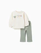 SET SWEAT PANTS FL BRUSHED - WHITE - Thumbnail 1