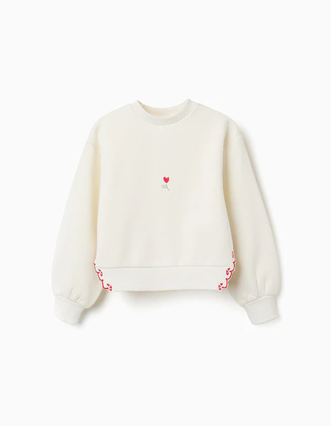 SWEAT FLEECE BRUSHED - WHITE