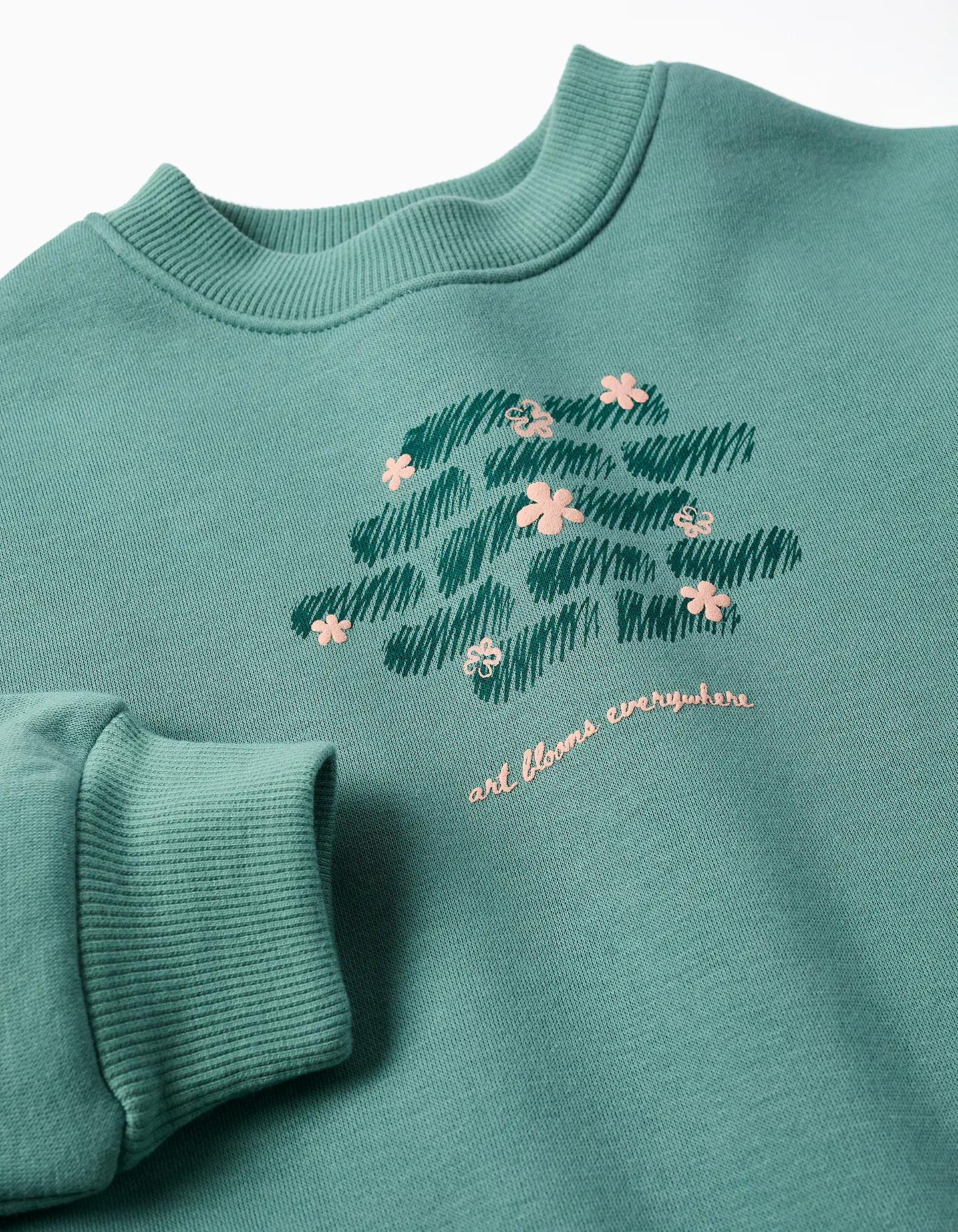LS SWEATER FLEECE BRUSHED - LIGHT MOSS GREEN 3