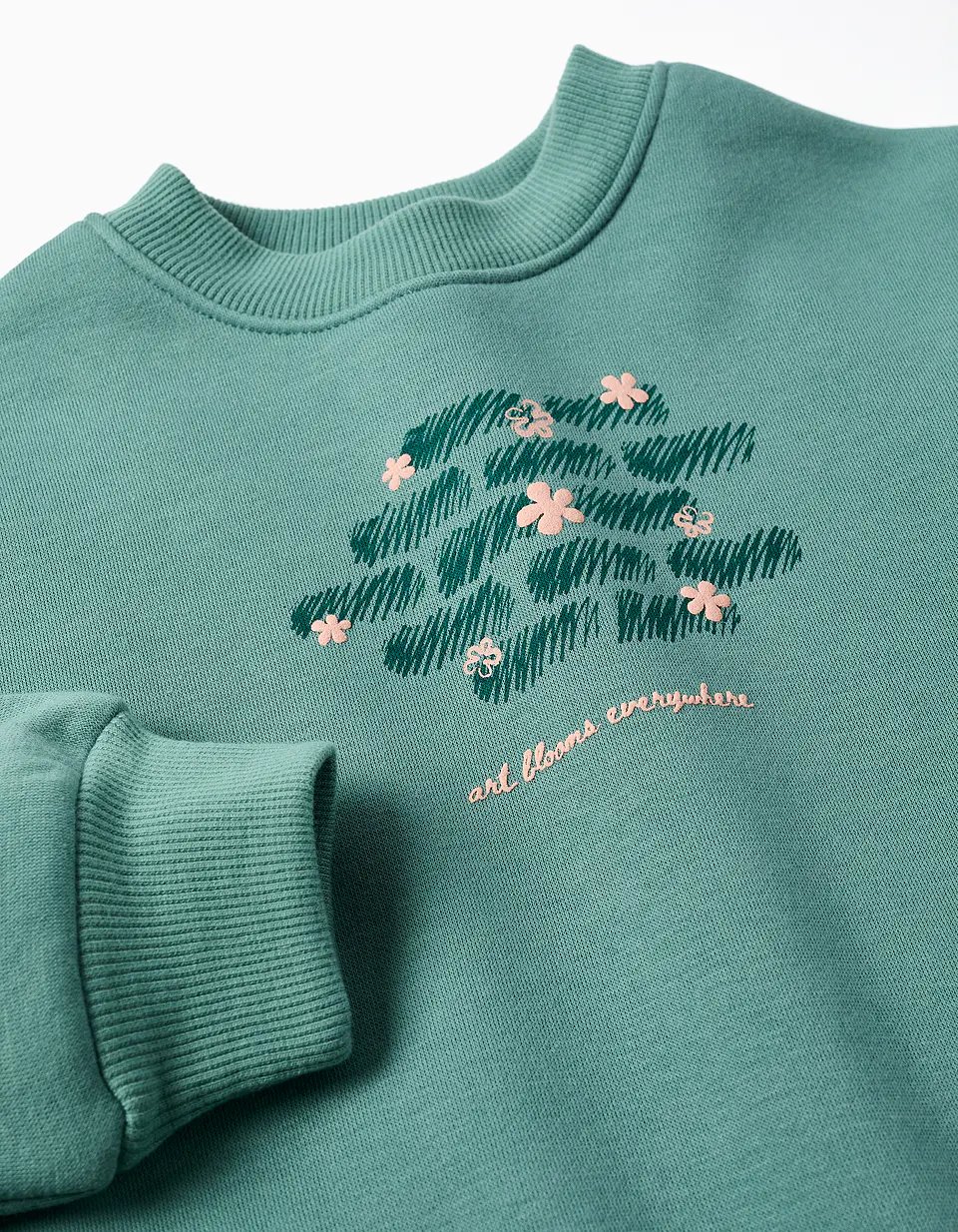 LS SWEATER FLEECE BRUSHED - LIGHT MOSS GREEN 3