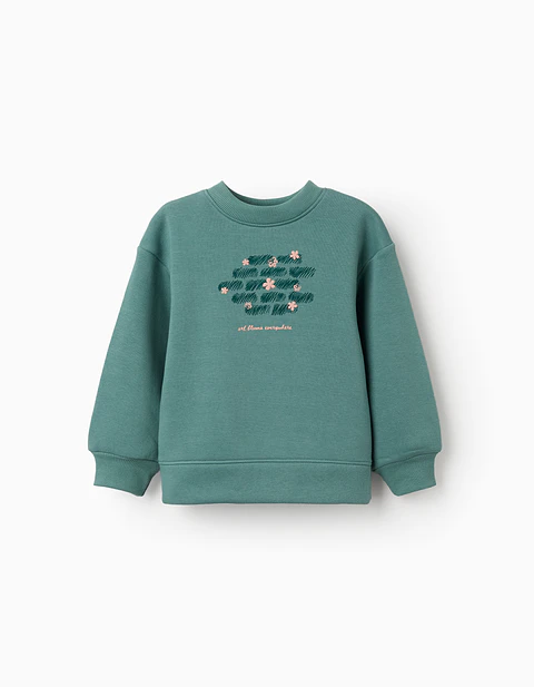 LS SWEATER FLEECE BRUSHED - LIGHT MOSS GREEN