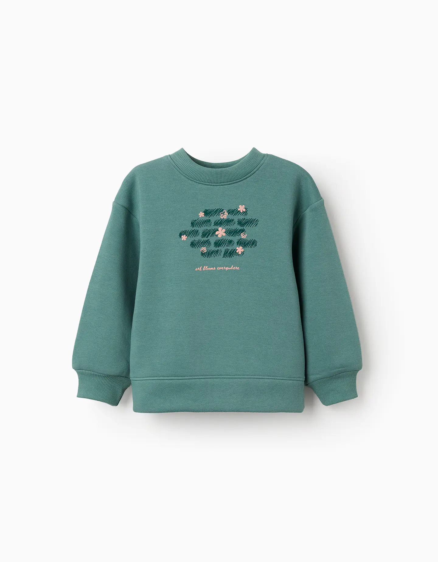 LS SWEATER FLEECE BRUSHED - LIGHT MOSS GREEN 1