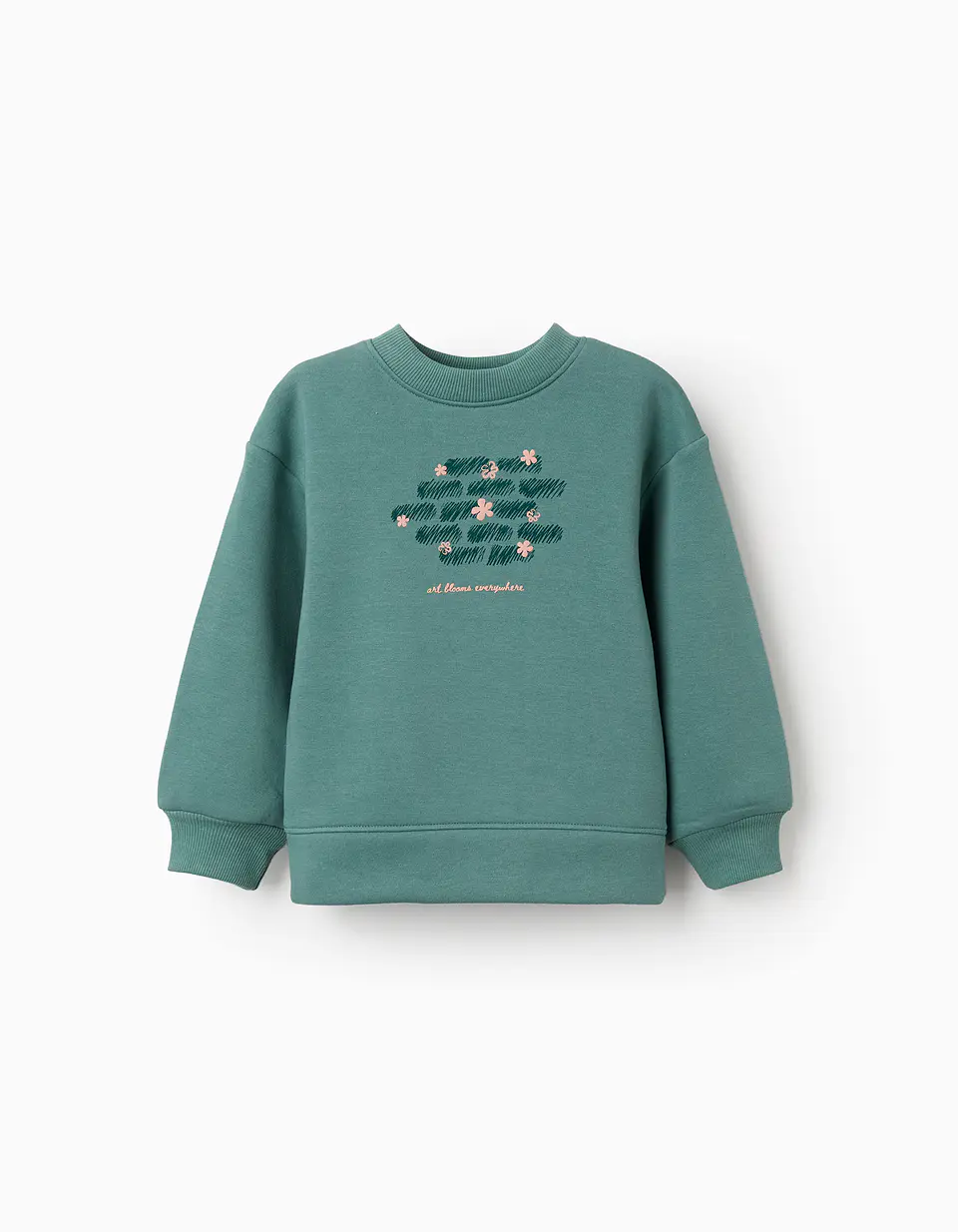 LS SWEATER FLEECE BRUSHED - LIGHT MOSS GREEN 1