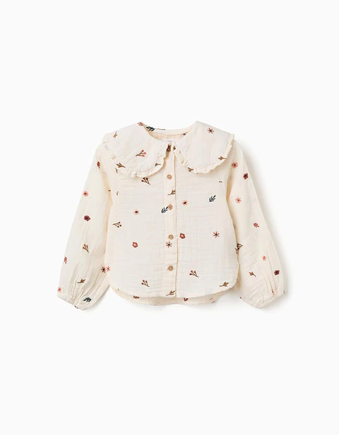 BLOUSE LS COTTON - WHITE