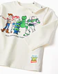 T-shirt de manga comprida de algodão Toy Story para bebé e menino, branco - Thumbnail 3