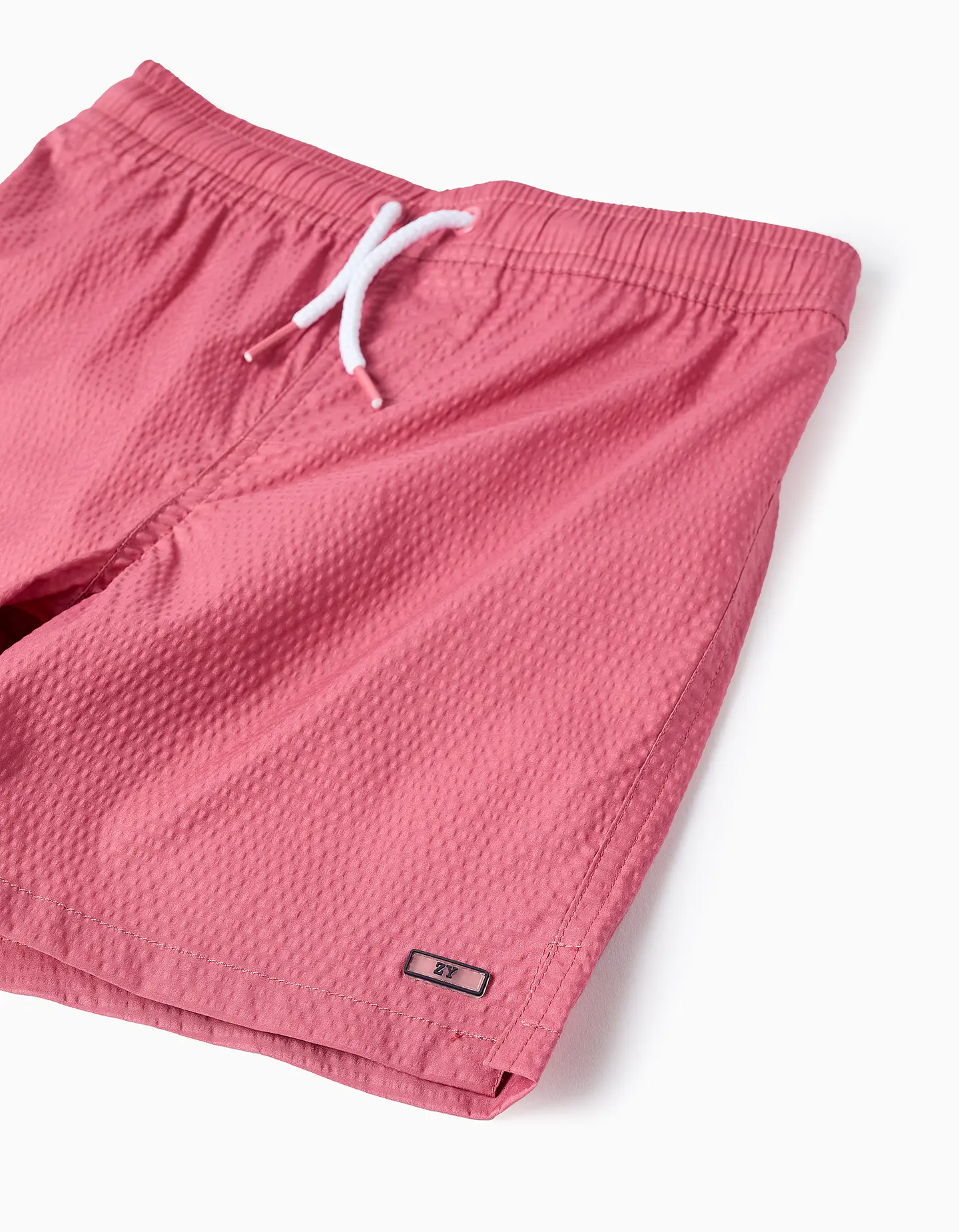 Calções de banho com cordão e bolso para menino, rosa-escuro 4