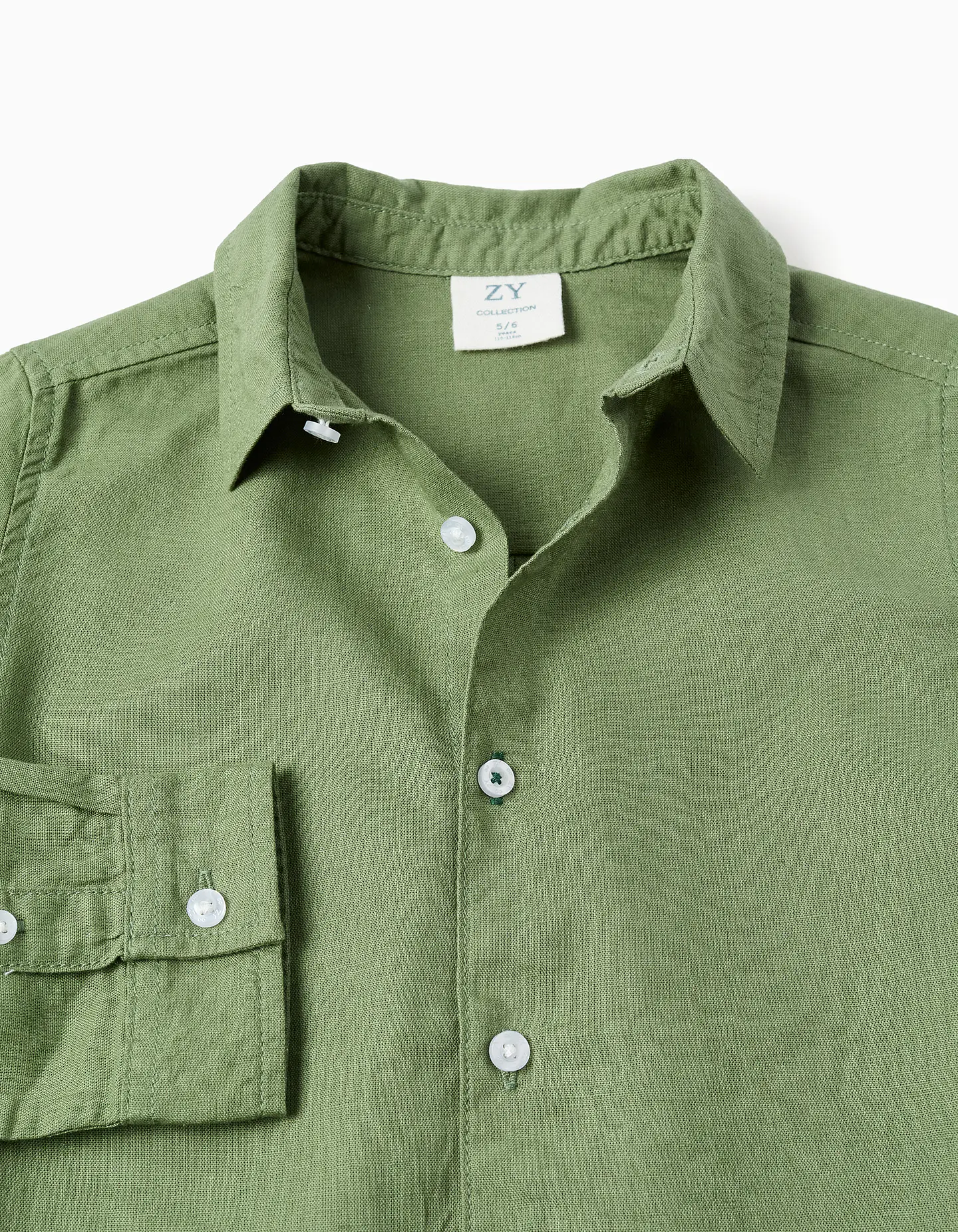 LS SHIRT LINEN Verde 3