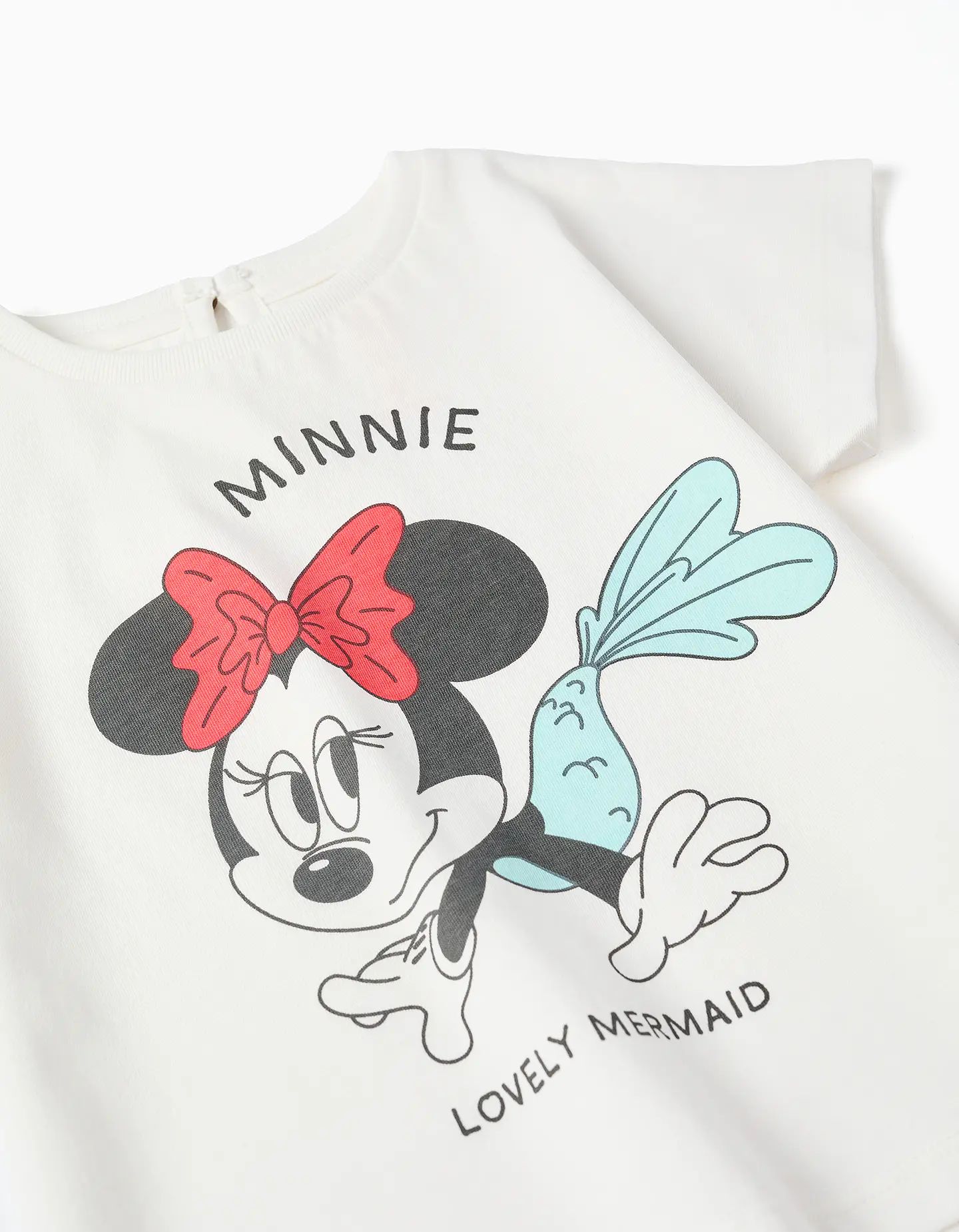 T-shirt e calções com estampado Minnie para bebé menina, branco/vermelho 3