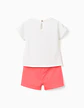 T-shirt e calções com estampado Minnie para bebé menina, branco/vermelho - Thumbnail 2