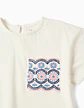 SS TSHIRT EMBROIDER Bege - Thumbnail 3