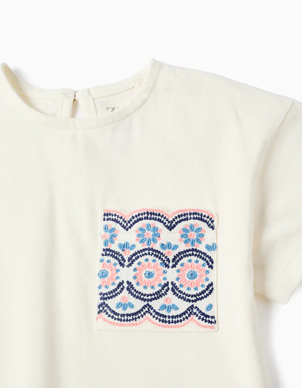 SS TSHIRT EMBROIDER Bege 3