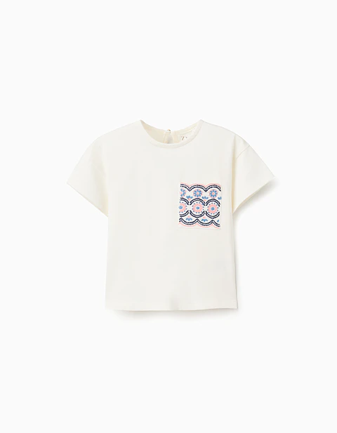 SS TSHIRT EMBROIDER Bege