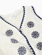 Colete de malha com flores bordadas para menina, branco/azul-escuro - Thumbnail 3