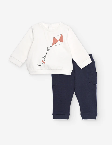 NB SET FLEECE Azul