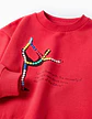 Sweat de Algodão com Estampado para Menina 'Dance', Vermelho - Thumbnail 3