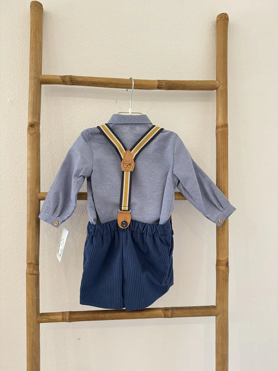 CONJUNTO BEBE PANTALON CORTO CON TIRANTES 