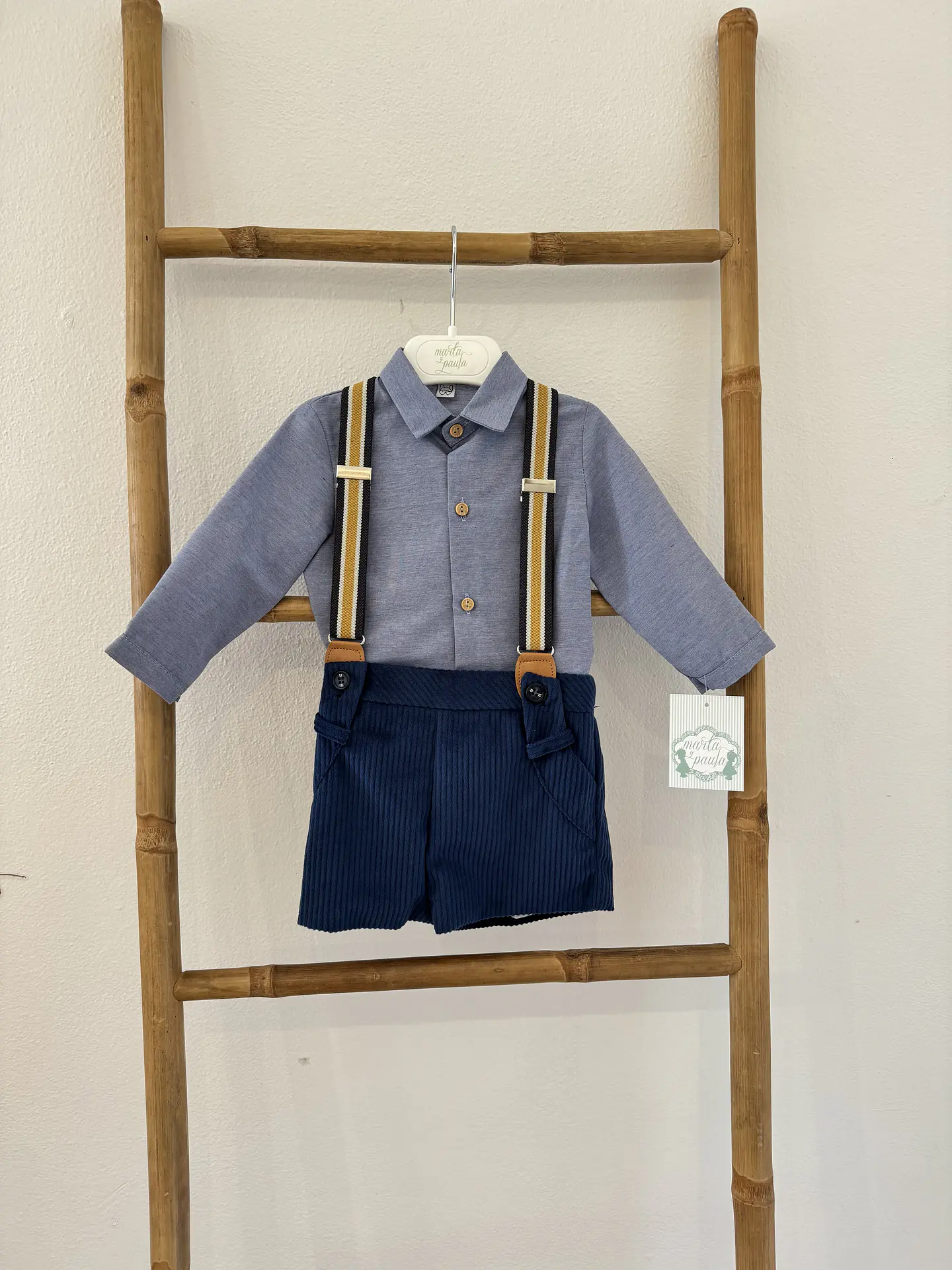 CONJUNTO BEBE PANTALON CORTO CON TIRANTES 