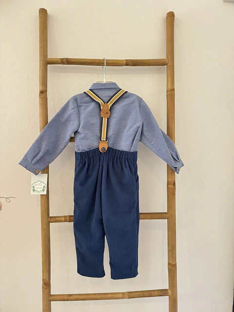 CONJUNTO BEBE PANTALON LARGO CON TIRANTES "Familia Judy"