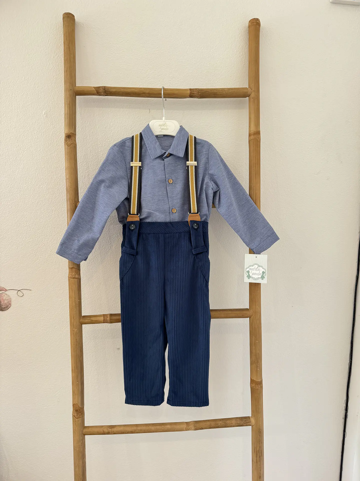 CONJUNTO BEBE PANTALON LARGO CON TIRANTES 