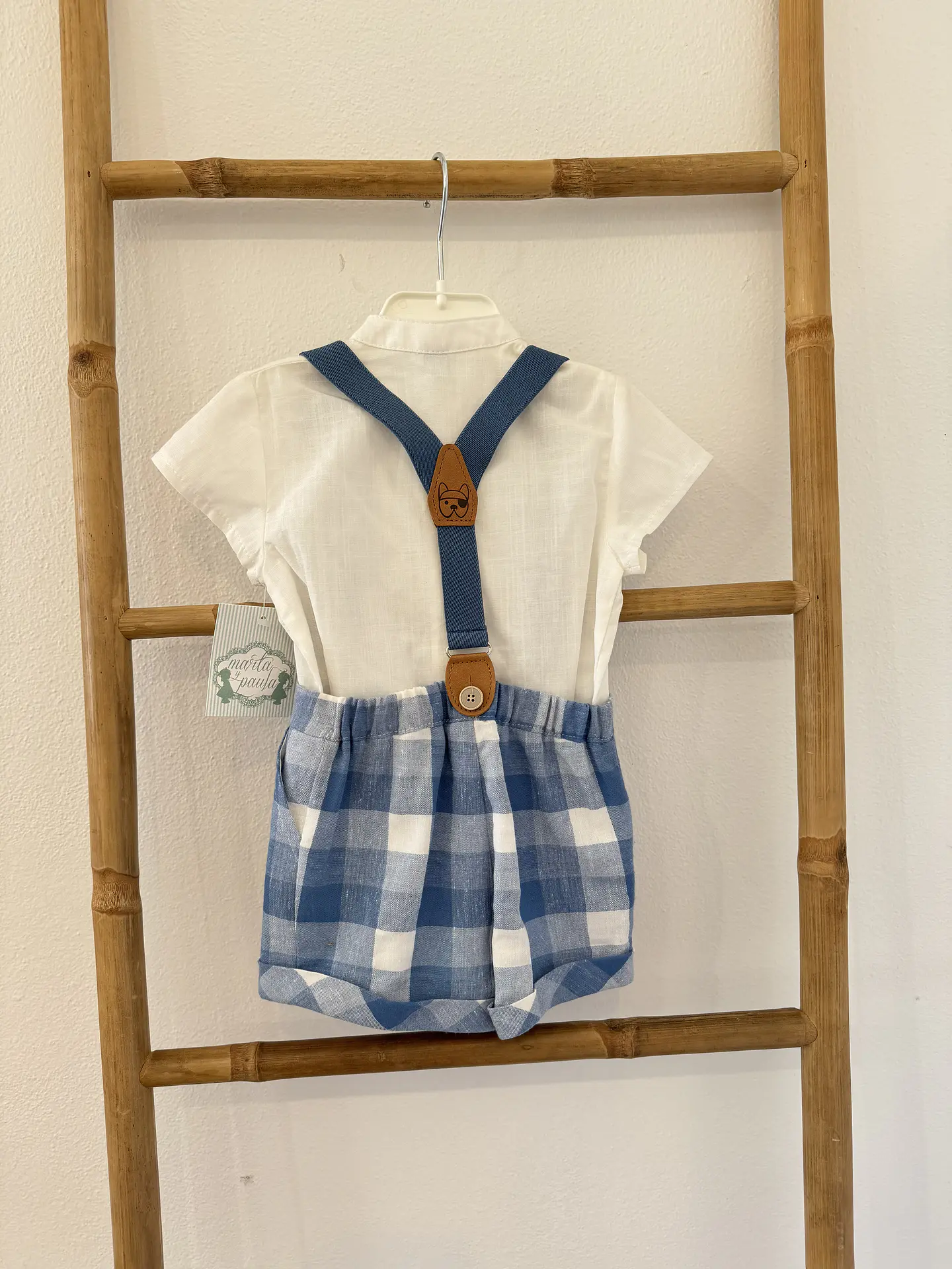 CONJUNTO BEBE MANGA CORTA CON TIRANTES 