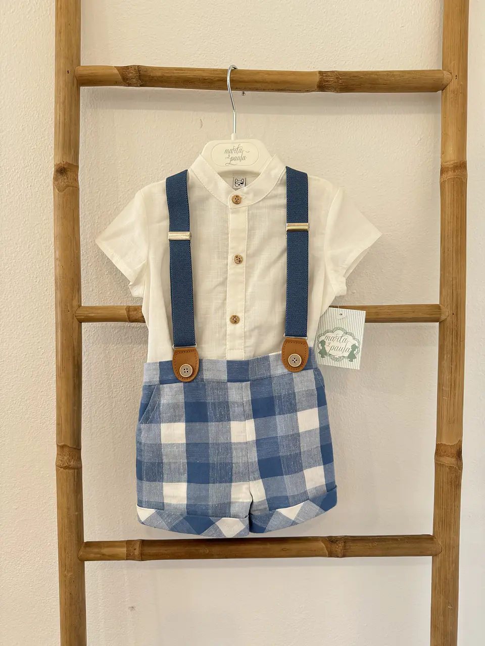 CONJUNTO BEBE MANGA CORTA CON TIRANTES 