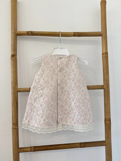 Vestido branco e rosa