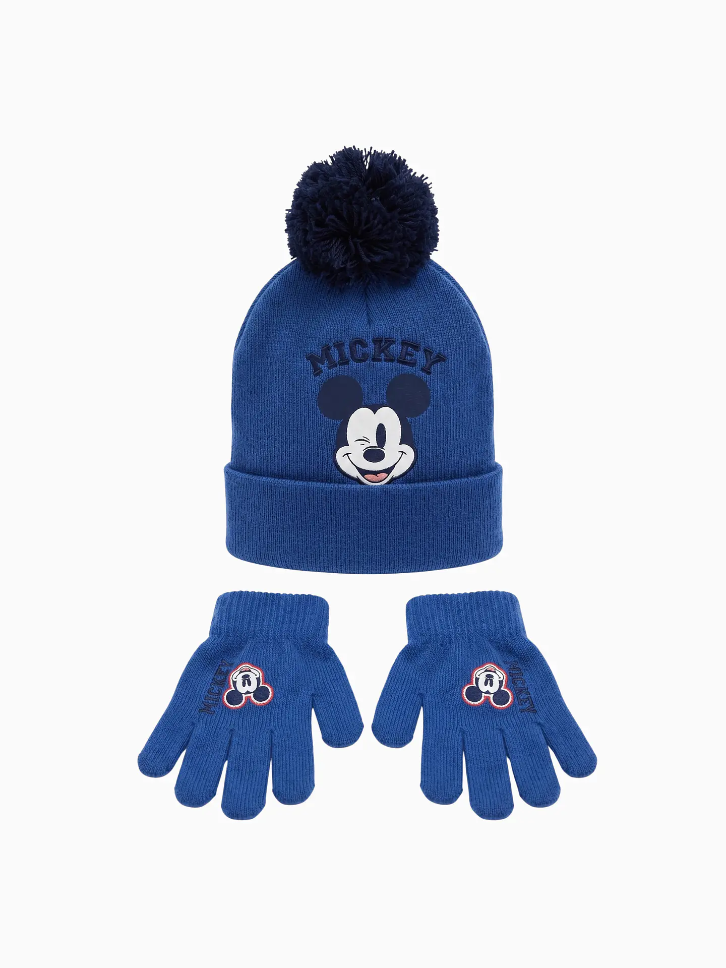 Conjunto Disney (Mickey Mouse) Gorro e Luvas - Azul Escuro 1
