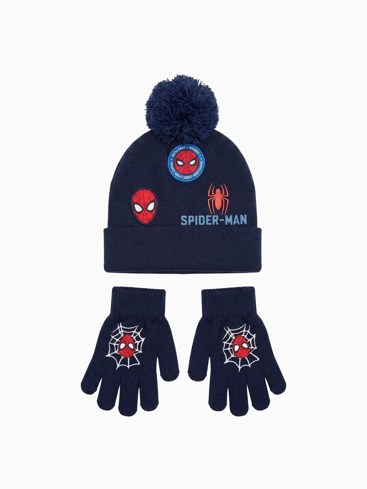 Conjunto Spider-Man Gorro e Luvas - Azul Escuro 1