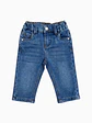 Calças de Malha Denim – Azul - Thumbnail 1