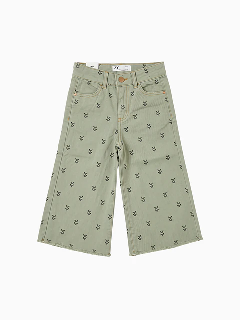 PANTS TWILL AOP Verde Escuro