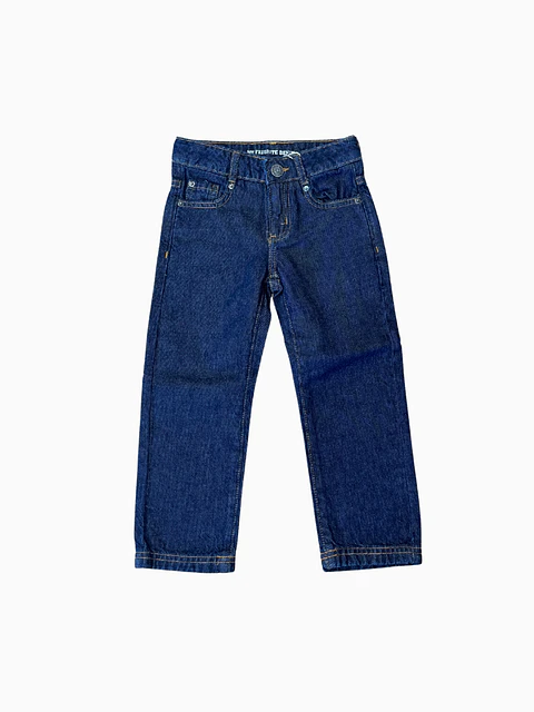 Calças Denim Regular Fit Azul