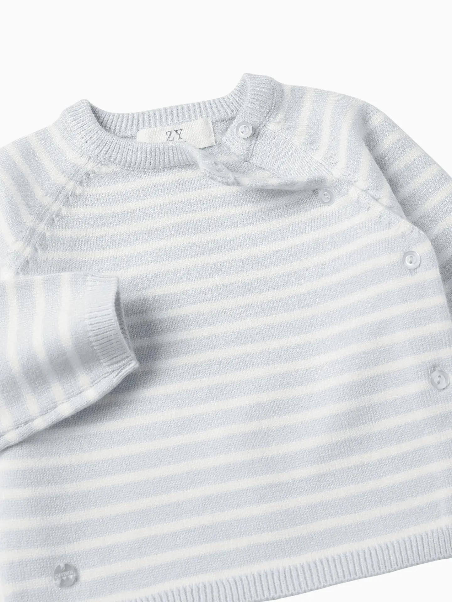 Conjunto de Malha com Riscas para Recém-Nascido, Azul 3