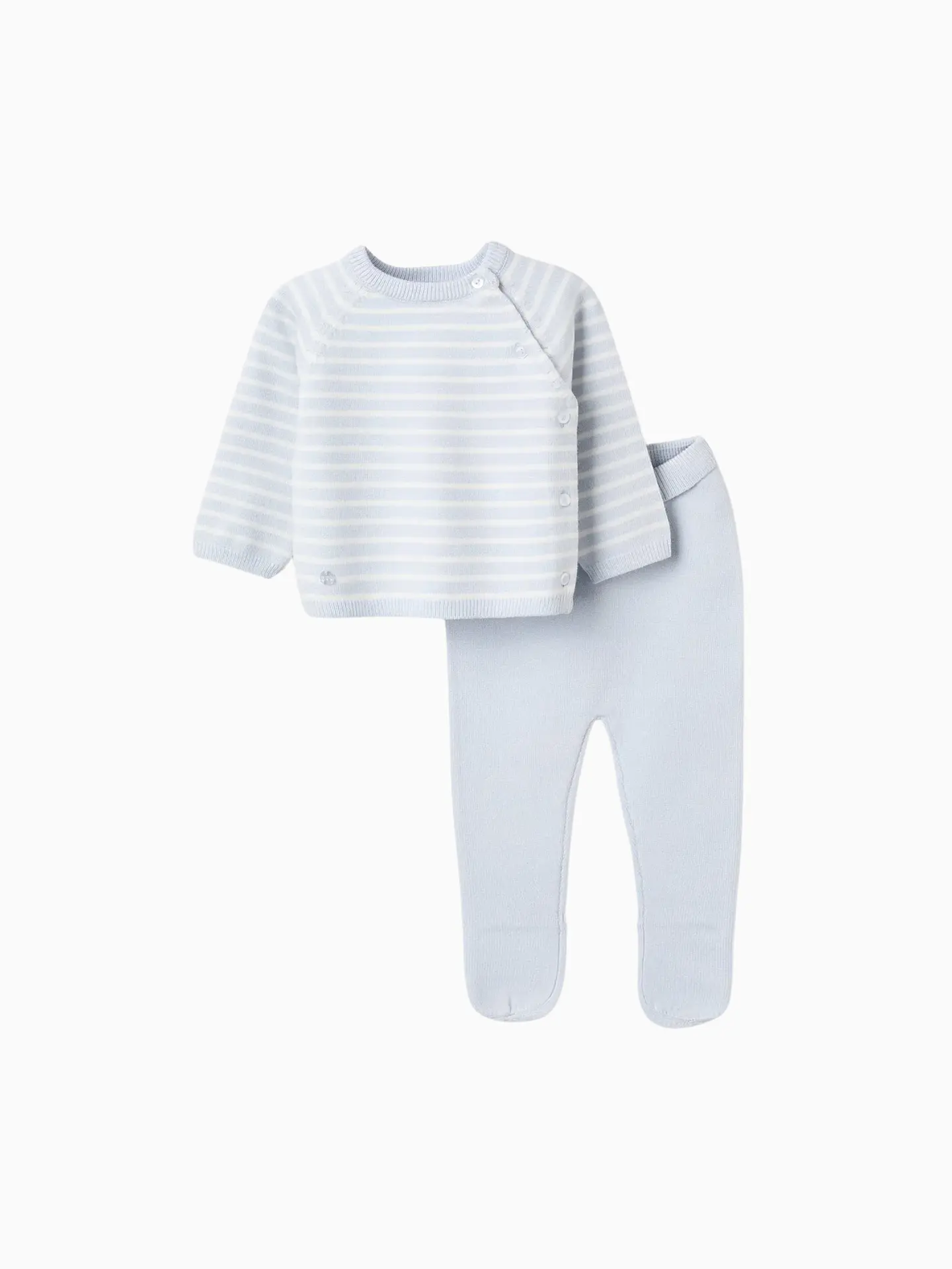 Conjunto de Malha com Riscas para Recém-Nascido, Azul 1