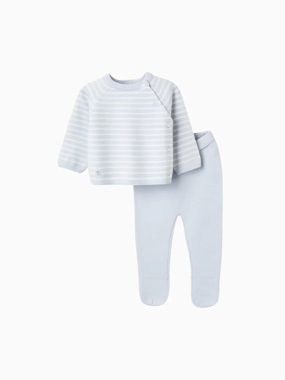 Conjunto de Malha com Riscas para Recém-Nascido, Azul 1