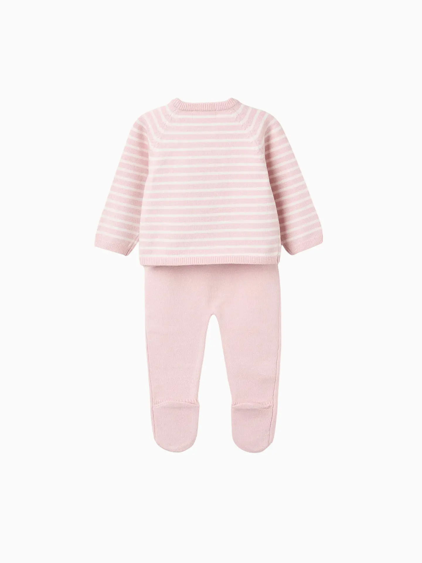 Conjunto de Malha com Riscas para Recém-Nascido, Rosa 2