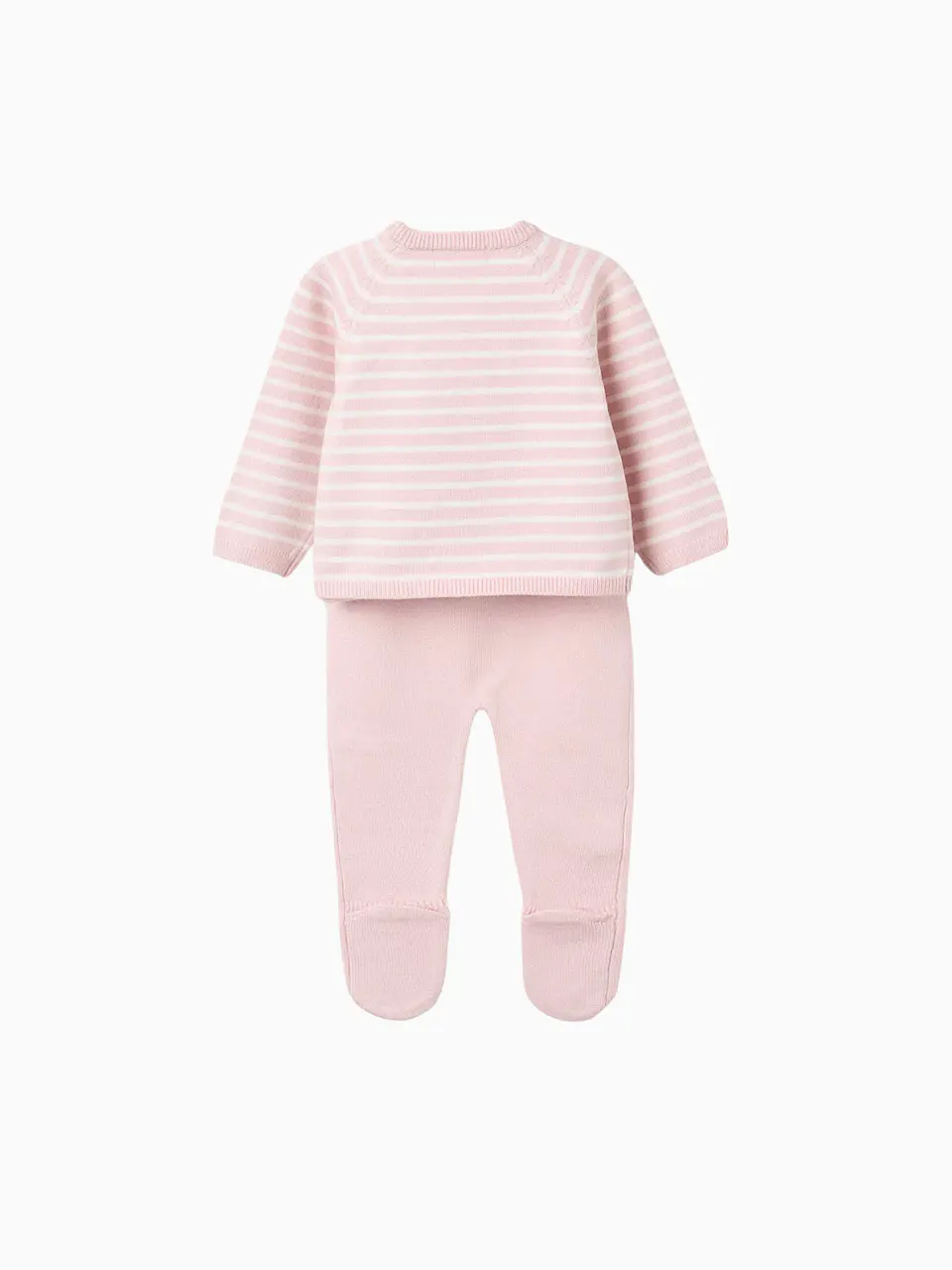 Conjunto de Malha com Riscas para Recém-Nascido, Rosa 2