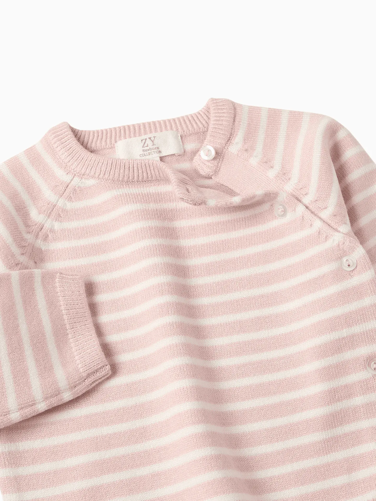 Conjunto de Malha com Riscas para Recém-Nascido, Rosa 3