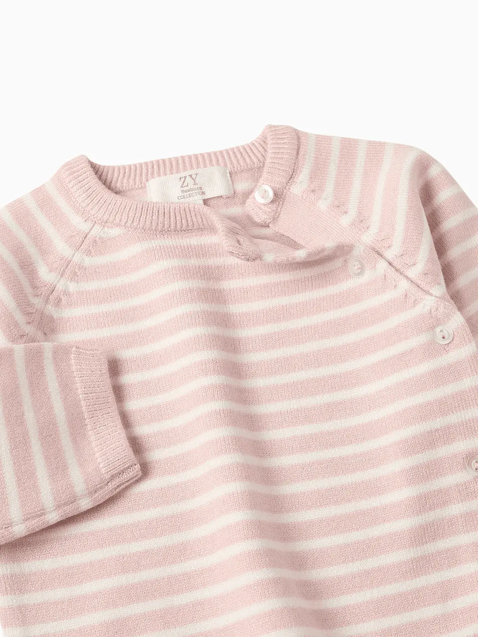 Conjunto de Malha com Riscas para Recém-Nascido, Rosa 3