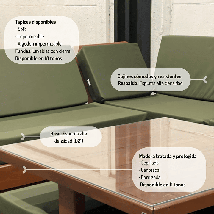 Set Seccional de Terraza Medano 8 Piezas 2