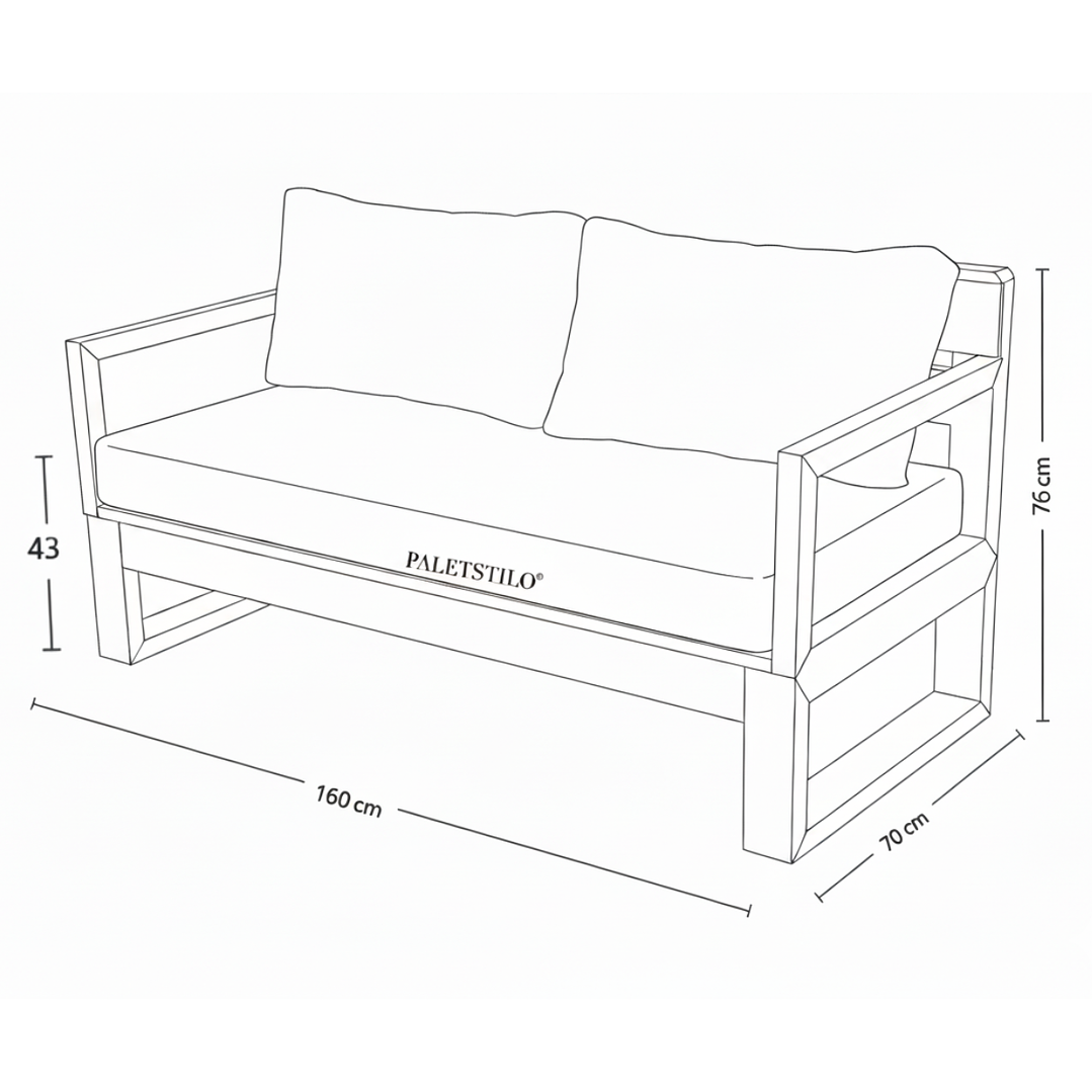 Sofá Lounge con Apoyabrazos Zen Terraza 3
